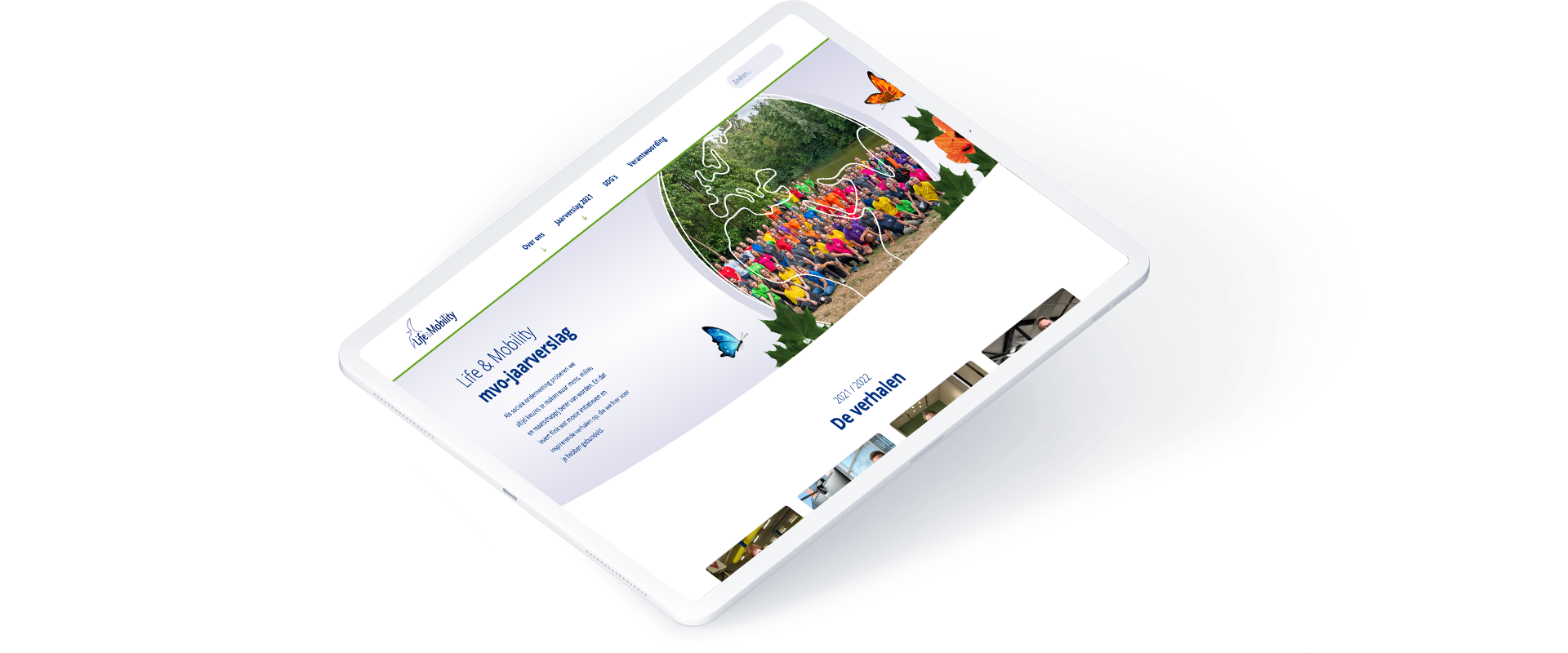 De MVO-website van Life & Mobility op de iPad